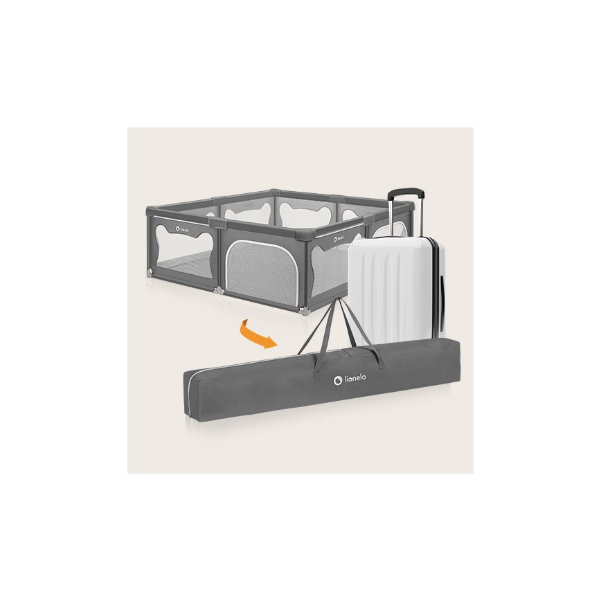 Lionelo - Παιδική περίφραξη WILLOW XL σε γκρι