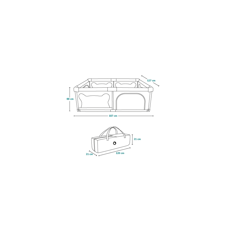 Lionelo - Παιδική περίφραξη WILLOW γκρι