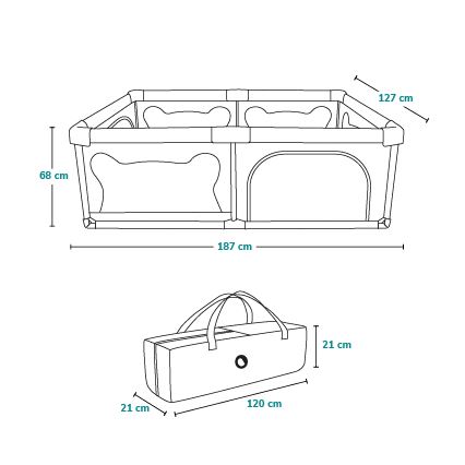 Lionelo - Παιδική περίφραξη WILLOW μπεζ