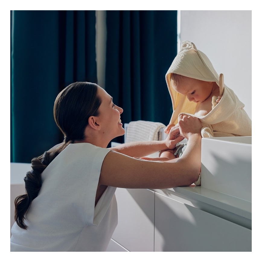 Lionelo - Παιδική πετσέτα με κουκούλα από μουσλίνα, χρώμα μπεζ καπουτσίνο