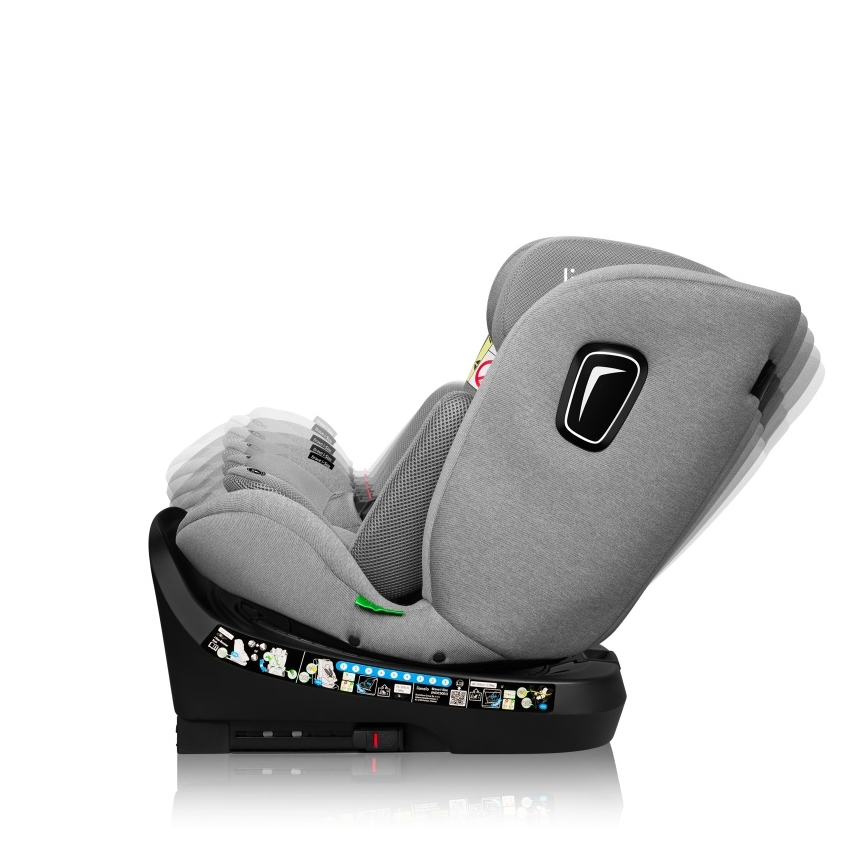 Lionelo - Παιδικό κάθισμα αυτοκινήτου BRAVE i-Size, περιστρεφόμενο με βάση, 40-150 cm, Γκρι Stone