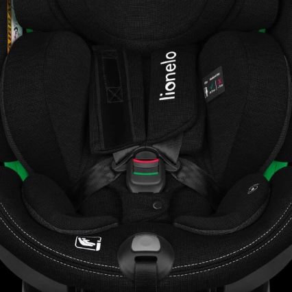 Lionelo - Παιδικό κάθισμα αυτοκινήτου με βάση περιστρεφόμενο HARMONY i-Size 40-150 εκ. μαύρο