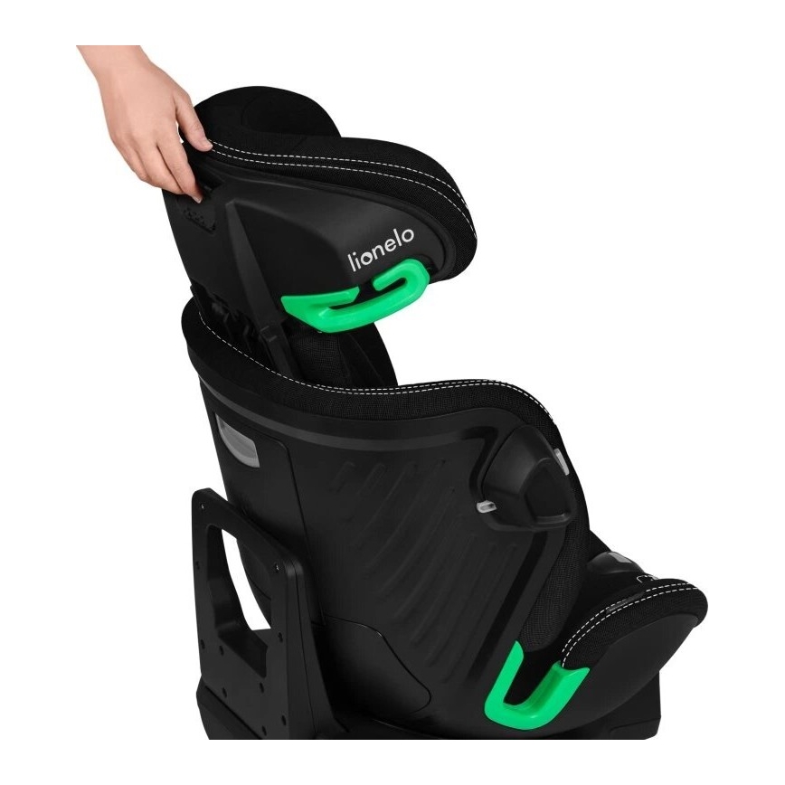 Lionelo - Παιδικό κάθισμα αυτοκινήτου με βάση περιστρεφόμενο HARMONY i-Size 40-150 εκ. μαύρο