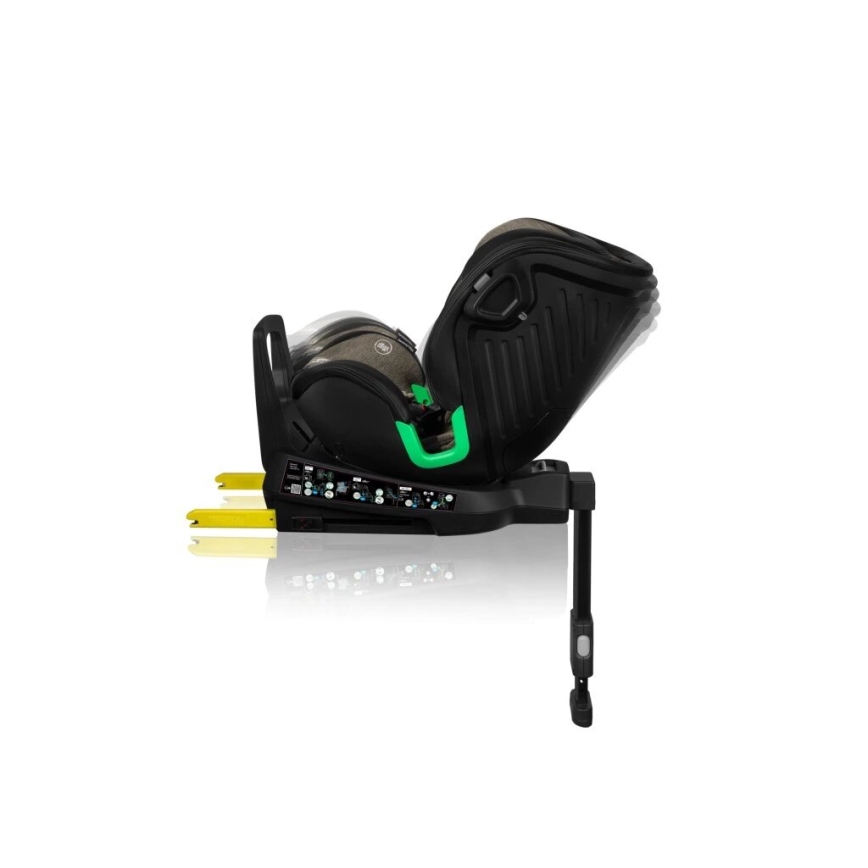 Lionelo - Παιδικό κάθισμα αυτοκινήτου με βάση περιστρεφόμενο HARMONY i-Size 40-150 εκ. μαύρο/ελιά