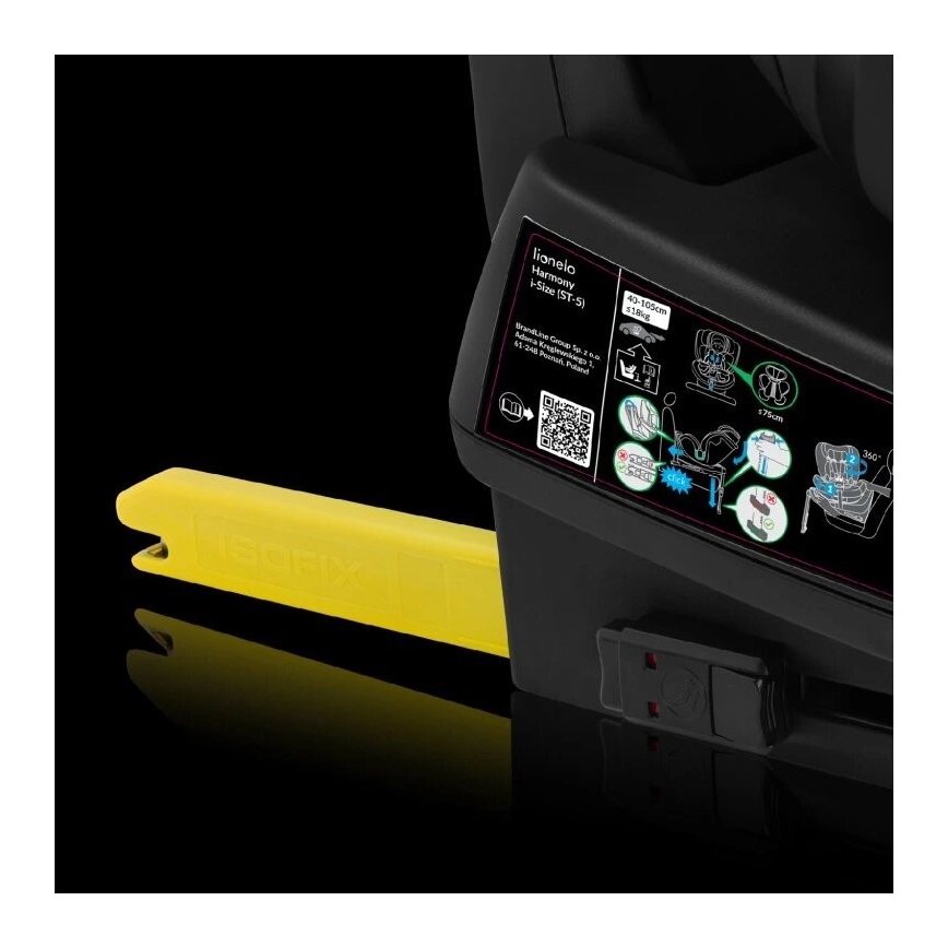 Lionelo - Παιδικό κάθισμα αυτοκινήτου HARMONY i-Size 40-150 cm με περιστρεφόμενη βάση, γκρι