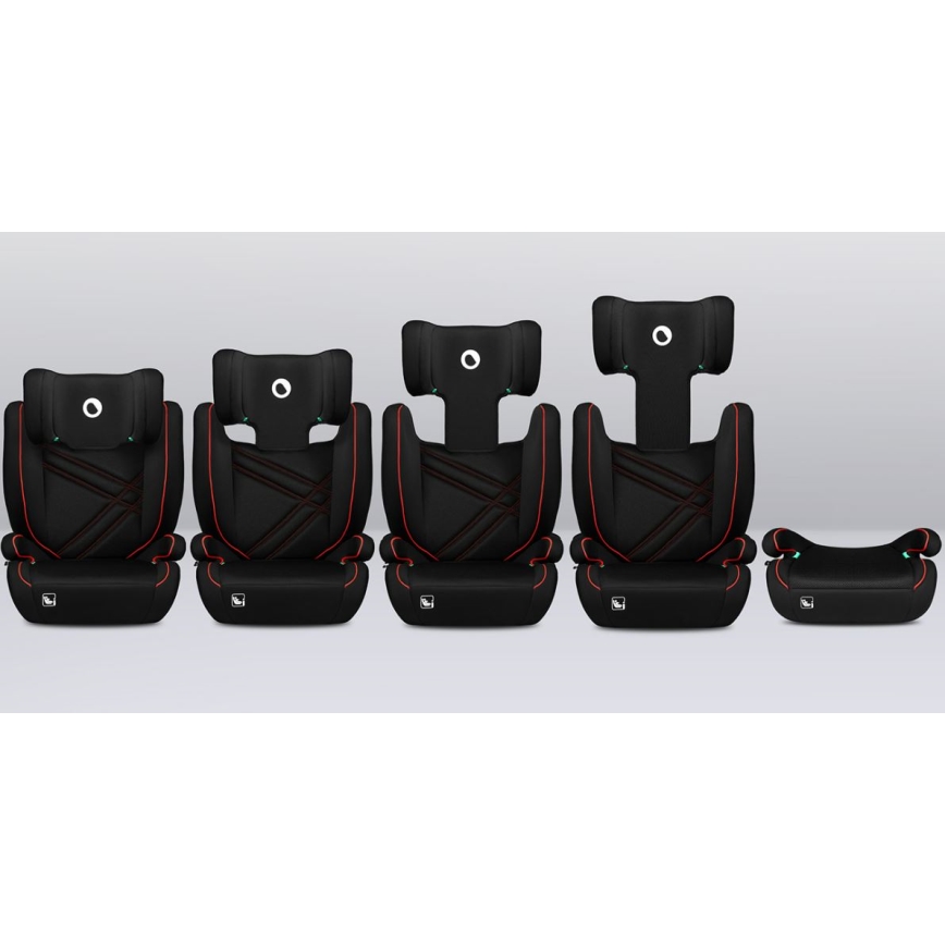 Lionelo - Παιδικό κάθισμα αυτοκινήτου HUGO i-Size 100-150 εκ. μαύρο/κόκκινο