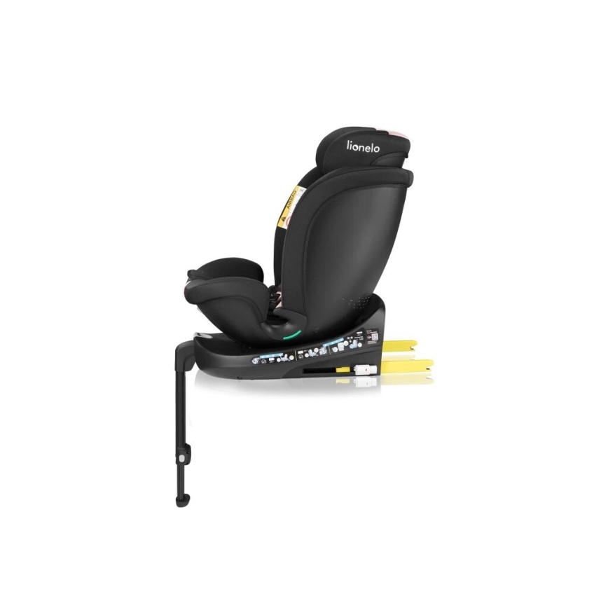 Lionelo - Παιδικό κάθισμα αυτοκινήτου με βάση, περιστρεφόμενο NAVY i-Size 40-150 εκ. μαύρο/ροζ