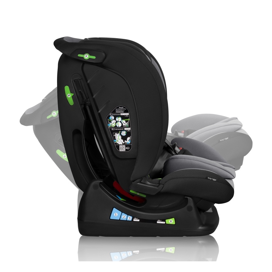 Lionelo - Παιδικό κάθισμα αυτοκινήτου IZZY i-Size 40-150 cm Μαύρο Γκρι
