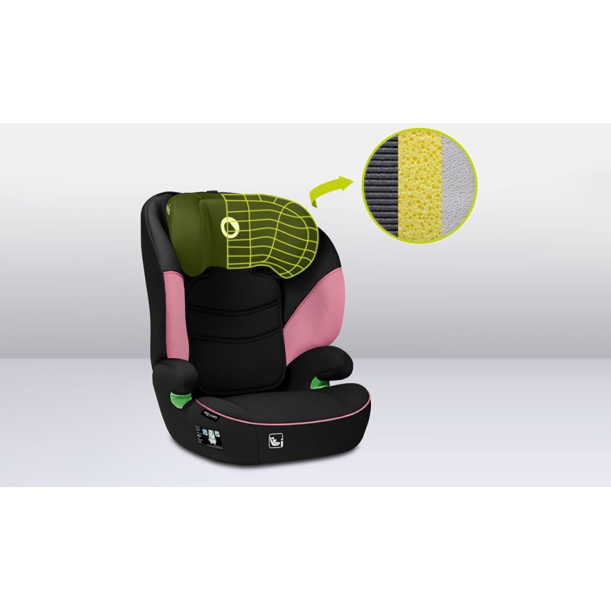 Lionelo - Παιδικό κάθισμα αυτοκινήτου LARS i-Size 100-150 cm μαύρο/ροζ