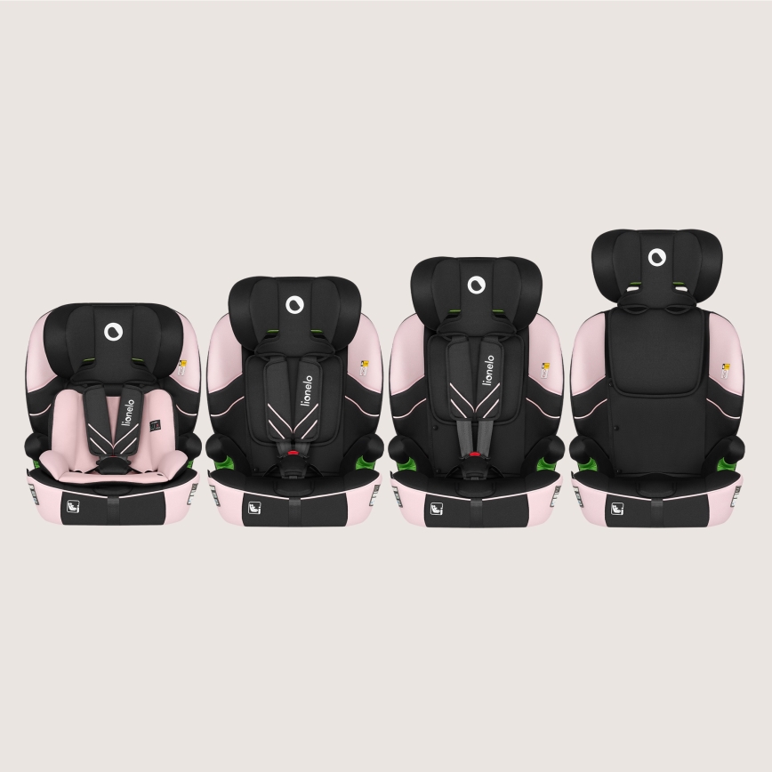 Lionelo - Παιδικό κάθισμα αυτοκινήτου LEVI FIX i-Size 76-150 cm, Ροζ (Pink Baby)