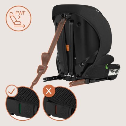 Lionelo - Παιδικό κάθισμα αυτοκινήτου LEVI FIX i-Size 76-150 cm Μαύρο Carbon
