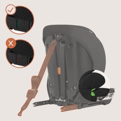Lionelo - Παιδικό κάθισμα αυτοκινήτου LEVI FIX i-Size 76-150 cm Μαύρο Carbon