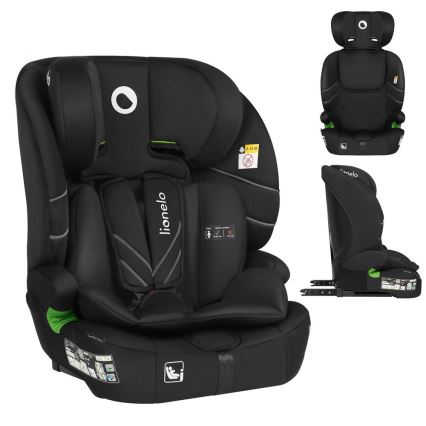 Lionelo - Παιδικό κάθισμα αυτοκινήτου LEVI FIX i-Size 76-150 cm Μαύρο Carbon