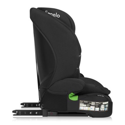 Lionelo - Παιδικό κάθισμα αυτοκινήτου LEVI FIX i-Size 76-150 cm Μαύρο Carbon