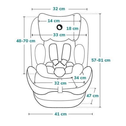 Lionelo - Παιδικό κάθισμα αυτοκινήτου NEAL i-Size 100-150 cm Πράσινο-τιρκουάζ