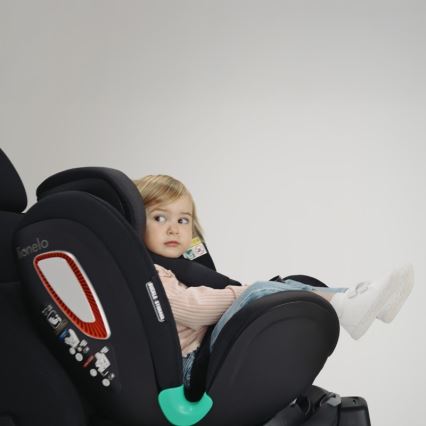 Lionelo - Περιστρεφόμενο παιδικό κάθισμα αυτοκινήτου με βάση ANTOON PLUS i-Size 40-105 cm Μαύρο όνυξ