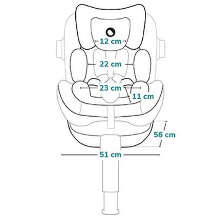 Lionelo - Περιστρεφόμενο παιδικό κάθισμα αυτοκινήτου με βάση ANTOON PLUS i-Size 40-105 cm Μαύρο όνυξ