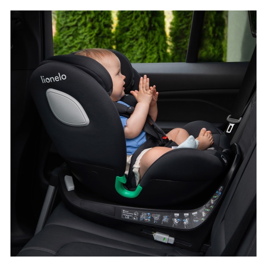 Lionelo - Παιδικό κάθισμα αυτοκινήτου με περιστρεφόμενη βάση BRAAM i-Size 40-150 cm Black Carbon