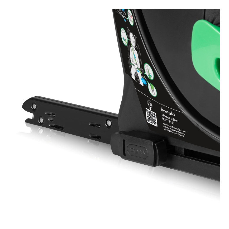 Lionelo - Παιδικό κάθισμα αυτοκινήτου με περιστρεφόμενη βάση HARPER i-Size 76-150 cm Μαύρο Carbon