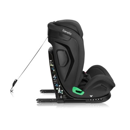 Lionelo - Παιδικό κάθισμα αυτοκινήτου με περιστρεφόμενη βάση HARPER i-Size 76-150 cm Μαύρο Carbon