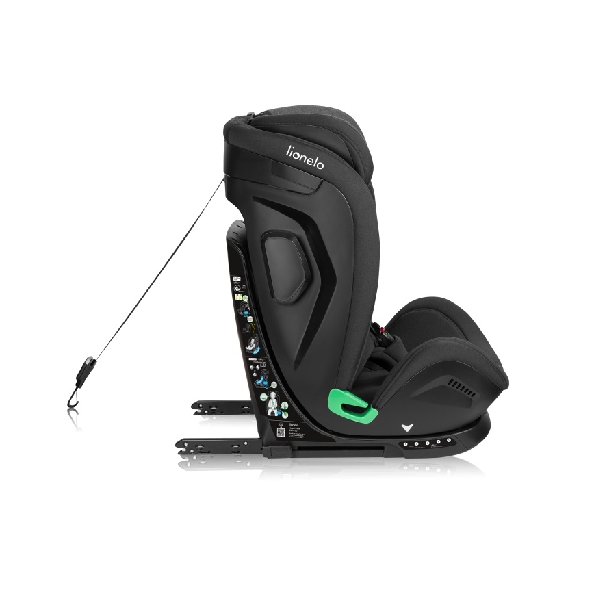 Lionelo - Παιδικό κάθισμα αυτοκινήτου με περιστρεφόμενη βάση HARPER i-Size 76-150 cm Μαύρο Carbon