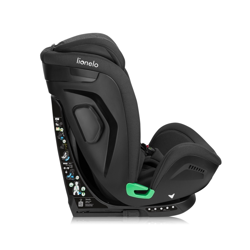 Lionelo - Παιδικό κάθισμα αυτοκινήτου με περιστρεφόμενη βάση HARPER i-Size 76-150 cm Μαύρο Carbon