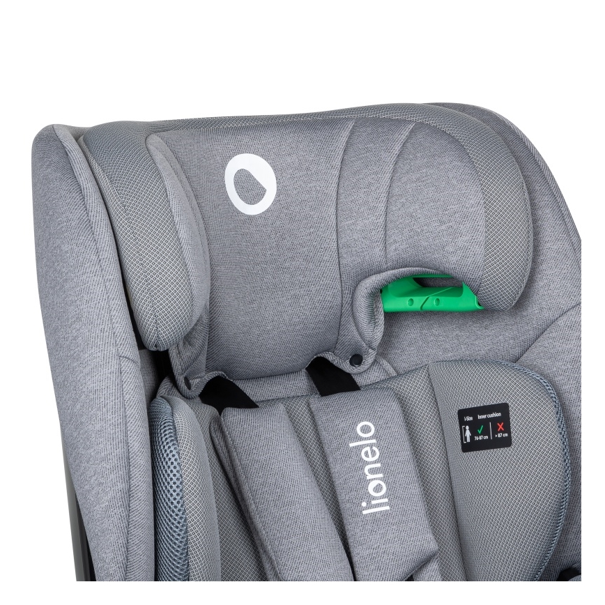 Lionelo - Παιδικό κάθισμα αυτοκινήτου με περιστρεφόμενη βάση LAVENDER i-Size 76-150 cm Grey Stone