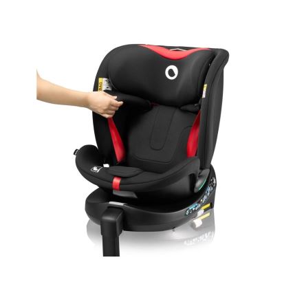 Lionelo - Παιδικό κάθισμα αυτοκινήτου με περιστρεφόμενη βάση NAVY i-Size 40-150 cm μαύρο/κόκκινο