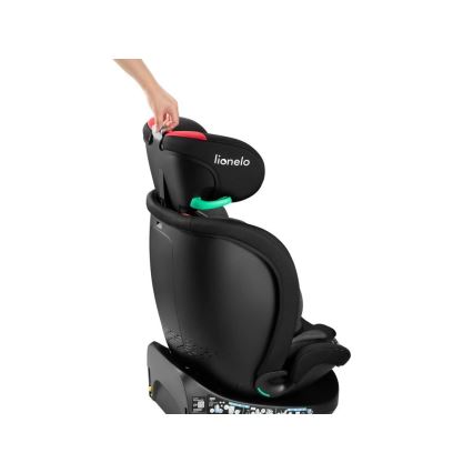 Lionelo - Παιδικό κάθισμα αυτοκινήτου με περιστρεφόμενη βάση NAVY i-Size 40-150 cm μαύρο/κόκκινο