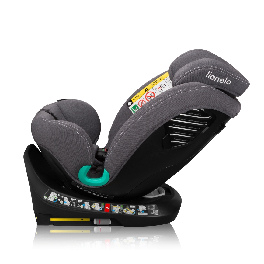 Lionelo - Παιδικό κάθισμα αυτοκινήτου με περιστρεφόμενη βάση BASTIAAN ONE i-Size 40-150 cm Πέτρινο γκρι