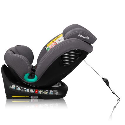 Lionelo - Παιδικό κάθισμα αυτοκινήτου με περιστρεφόμενη βάση BASTIAAN ONE i-Size 40-150 cm Πέτρινο γκρι
