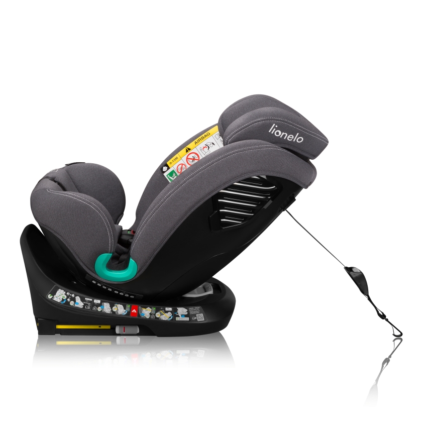 Lionelo - Παιδικό κάθισμα αυτοκινήτου με περιστρεφόμενη βάση BASTIAAN ONE i-Size 40-150 cm Πέτρινο γκρι