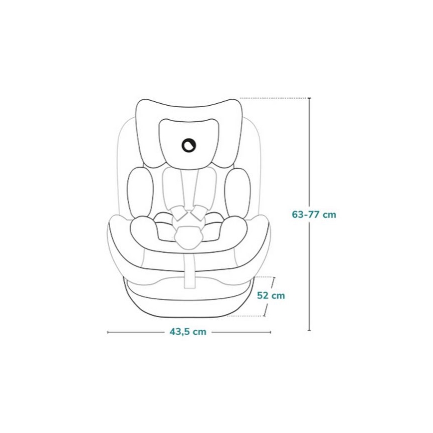 Lionelo - Παιδικό κάθισμα αυτοκινήτου περιστρεφόμενο με βάση BASTIAAN ONE i-Size 40-150 cm Ροζ Τριαντάφυλλο