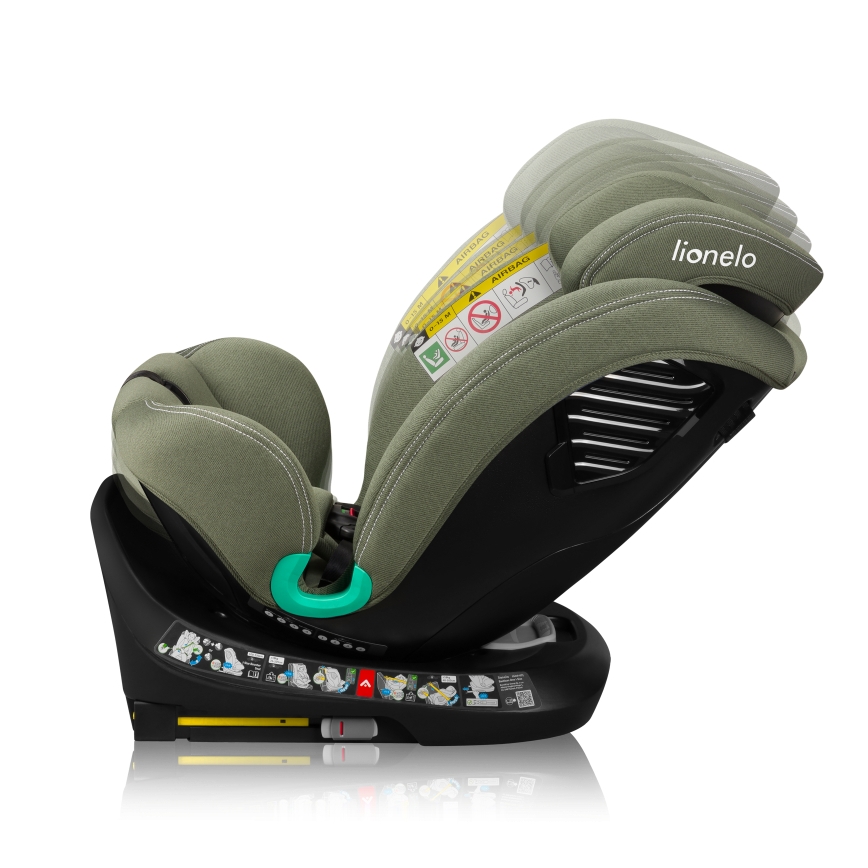 Lionelo - Παιδικό κάθισμα αυτοκινήτου με περιστρεφόμενη βάση BASTIAAN ONE i-Size 40-150 cm, χρώμα ελιάς