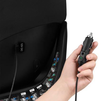 Lionelo - Περιστρεφόμενο παιδικό κάθισμα αυτοκινήτου BRAAM AIR με βάση, i-Size 40-150 cm, Μαύρο Carbon