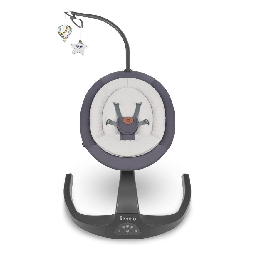 Lionelo - Παιδικό κουνιστήρι με μελωδία RINA 4xAA Γκρι Μπετόν + τηλεχειριστήριο