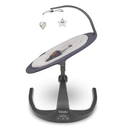 Lionelo - Παιδικό κουνιστήρι με μελωδία RINA 4xAA Γκρι Μπετόν + τηλεχειριστήριο