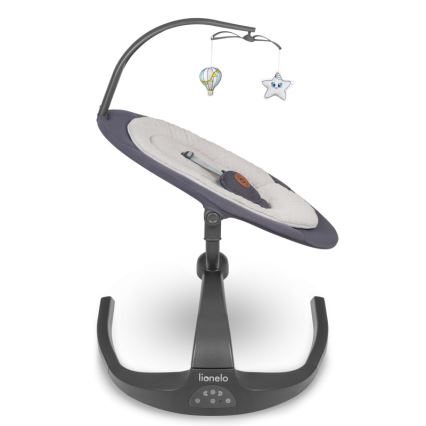 Lionelo - Παιδικό κουνιστήρι με μελωδία RINA 4xAA Γκρι Μπετόν + τηλεχειριστήριο