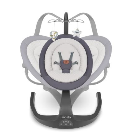 Lionelo - Παιδικό κουνιστήρι με μελωδία RINA 4xAA Γκρι Μπετόν + τηλεχειριστήριο