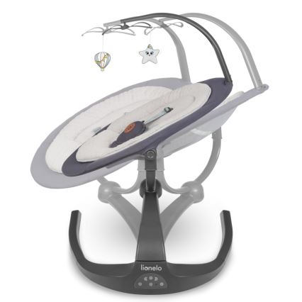 Lionelo - Παιδικό κουνιστήρι με μελωδία RINA 4xAA Γκρι Μπετόν + τηλεχειριστήριο