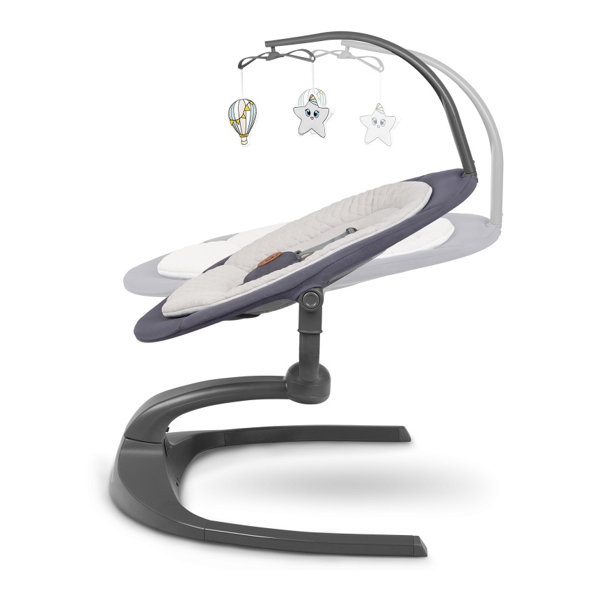 Lionelo - Παιδικό κουνιστήρι με μελωδία RINA 4xAA Γκρι Μπετόν + τηλεχειριστήριο