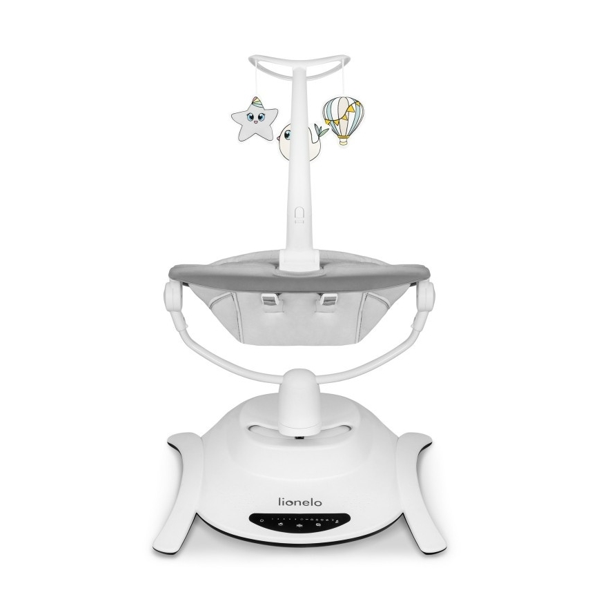 Lionelo - Παιδικό κουνιστό κάθισμα με μελωδία BELLA Grey Concrete + τηλεχειριστήριο