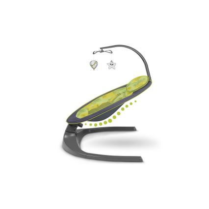 Lionelo - Παιδικό κουνιστό κάθισμα με μελωδίες RALF, με τροφοδοσία 4xAA, Grey Concrete + τηλεχειριστήριο