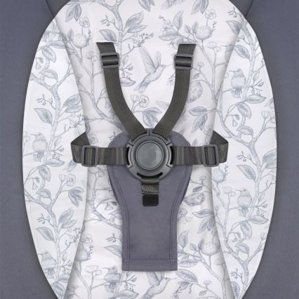 Lionelo - Παιδικό κουνιστό καθισματάκι με μελωδία RALF 4xAA γκρι/λευκό + τηλεχειριστήριο