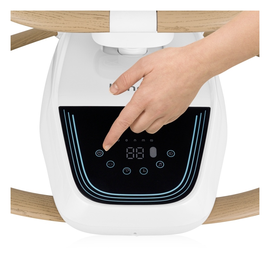 Lionelo - Παιδικό κουνιστό καθισματάκι με μελωδίες OLIVIA Beige Natural + τηλεχειριστήριο