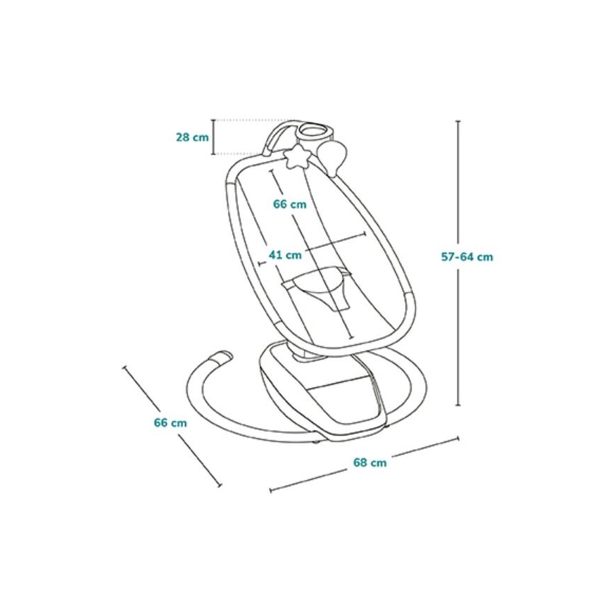 Lionelo - Παιδικό κουνιστό καθισματάκι με μελωδίες OLIVIA Beige Natural + τηλεχειριστήριο