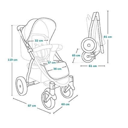 Lionelo - Παιδικό σπορ καρότσι ANNET TOUR Χρυσές Στιγμές