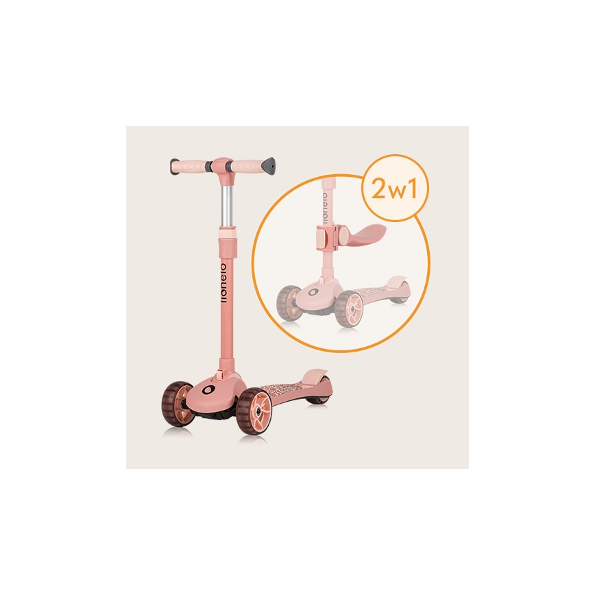 Lionelo - Παιδικό πατίνι 2 σε 1 FRANKY ροζ