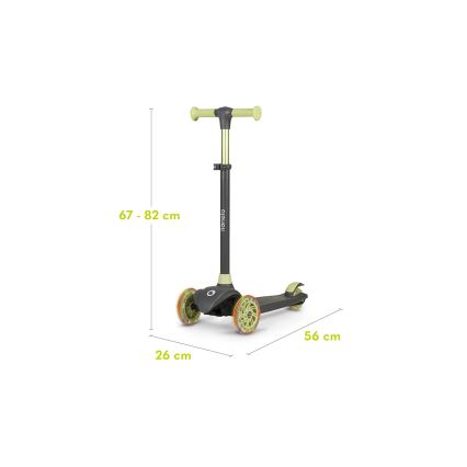 Lionelo - Παιδικό πατίνι JESSY 3xAA γκρι/πράσινο