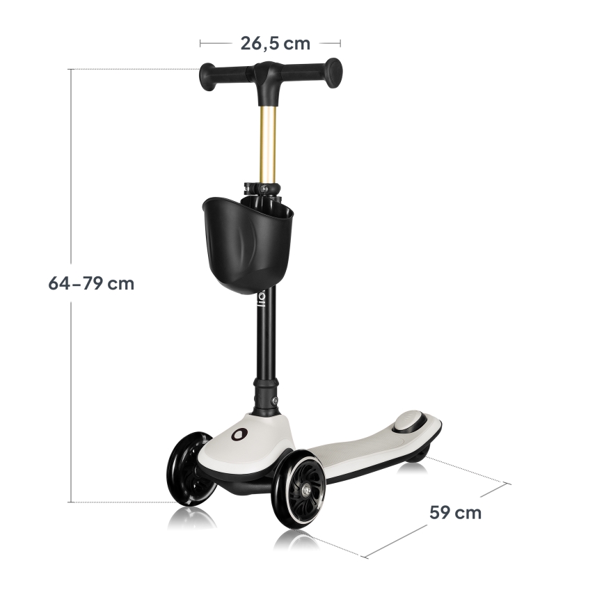 Lionelo - Παιδικό πατίνι MEY 3xAAA, μπεζ σε απόχρωση άμμου